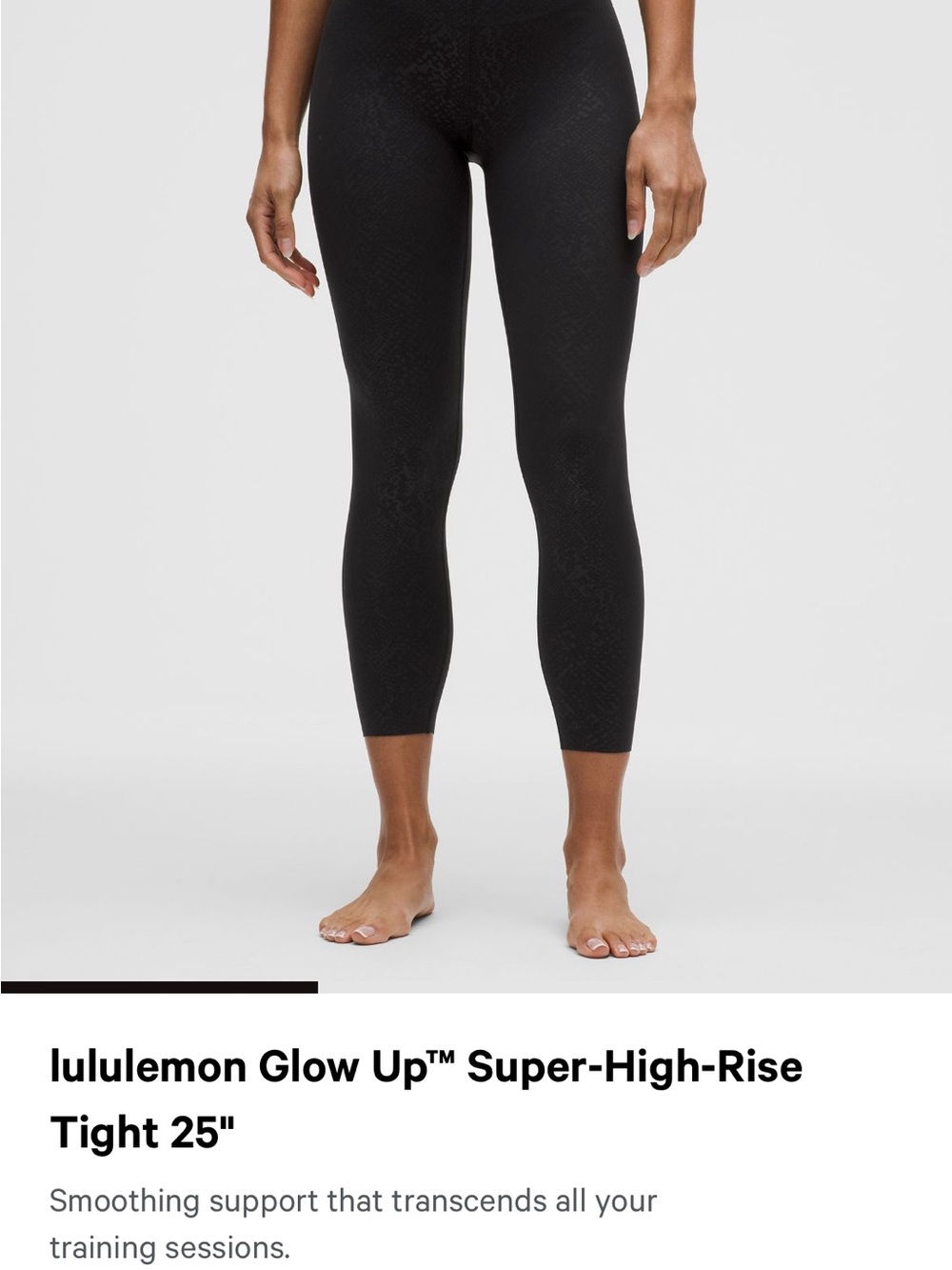 lululemon athletica Black Glow Up™ Super-High-Rise Tight 25" Leggings